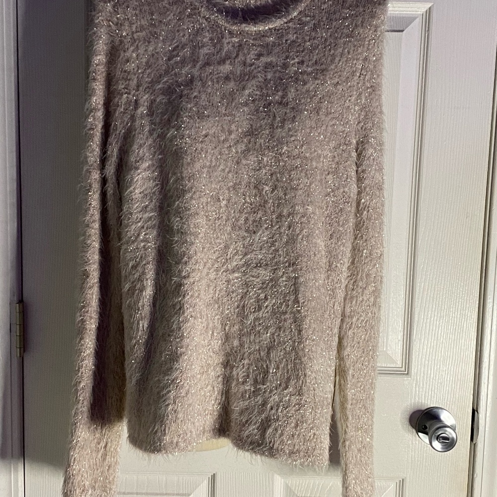 Fuzzy Pale Pink Sparkle Sweater